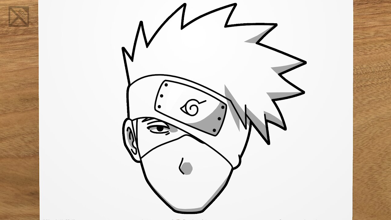 How to Draw Kakashi (Naruto) step by step, easy