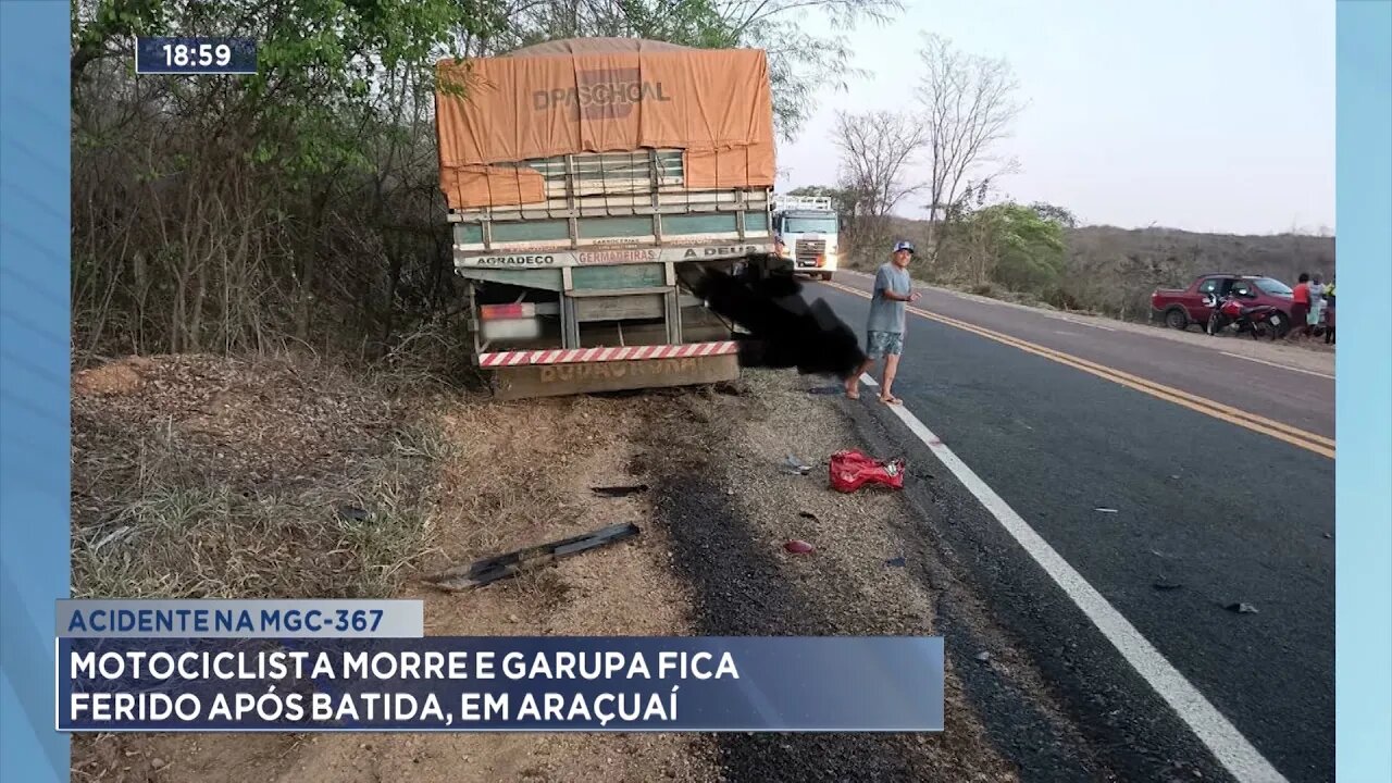 Acidente na MGC-367: Motociclista Morre e Garupa fica Ferido após Batida, em Araçuaí.