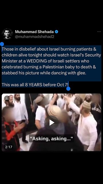 This was all 8 years before Oct 7 Israeli jews