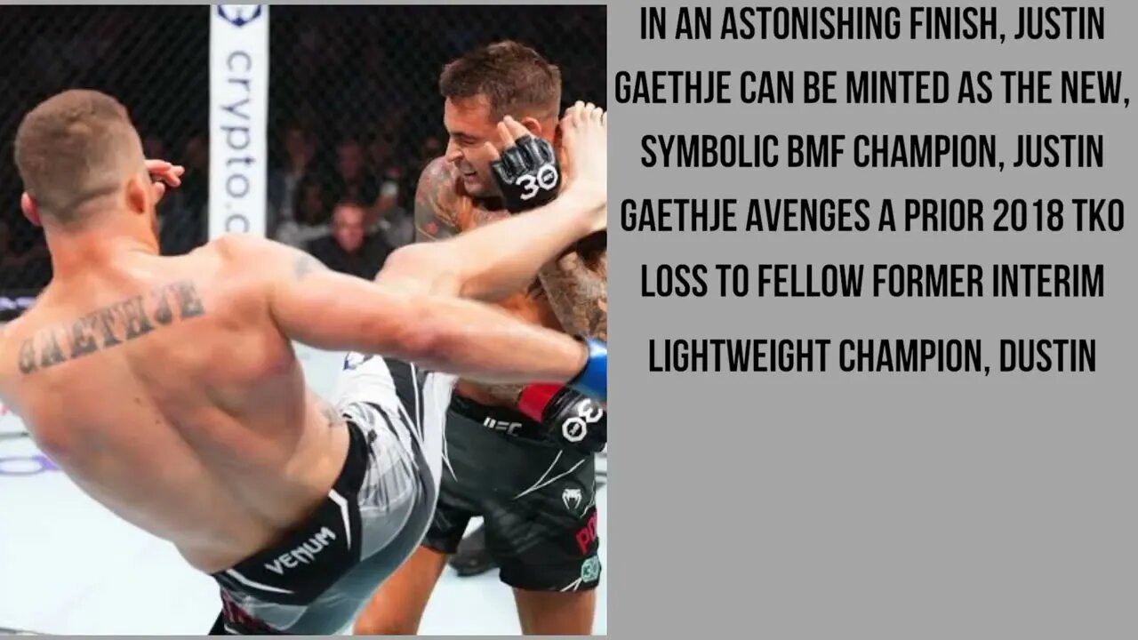 Dustin Poirier is stunned after Justin Gaethje wins the BMF title.