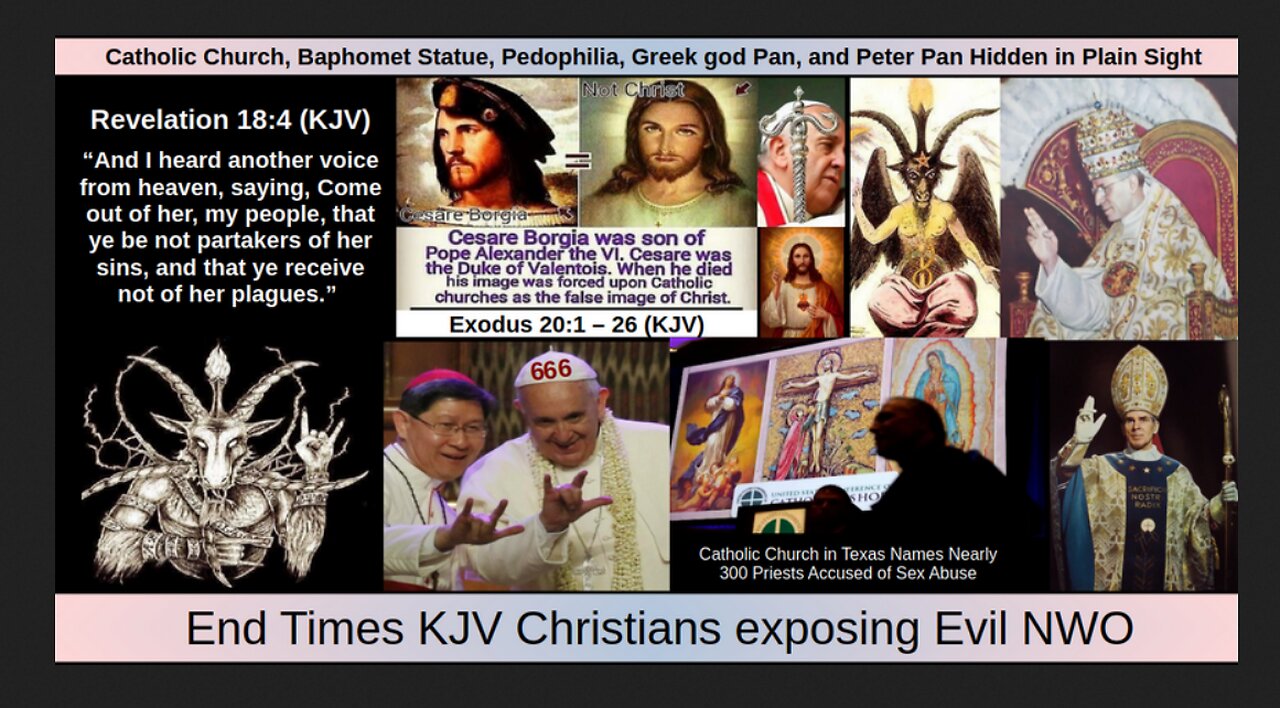 Catholic Church, Baphomet Statue, Pedophilia, Greek god Pan, and Peter Pan Hidden in Plain Sight