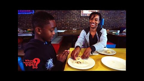 Mother can only afford one meal to share with her family