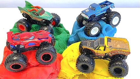 MONSTER JAM | SPIDER-MAN | SPIN MASTER | BIGFOOT | PLAY DOH PLUNGE | HOT WHEELS MONSTER TRUCKS