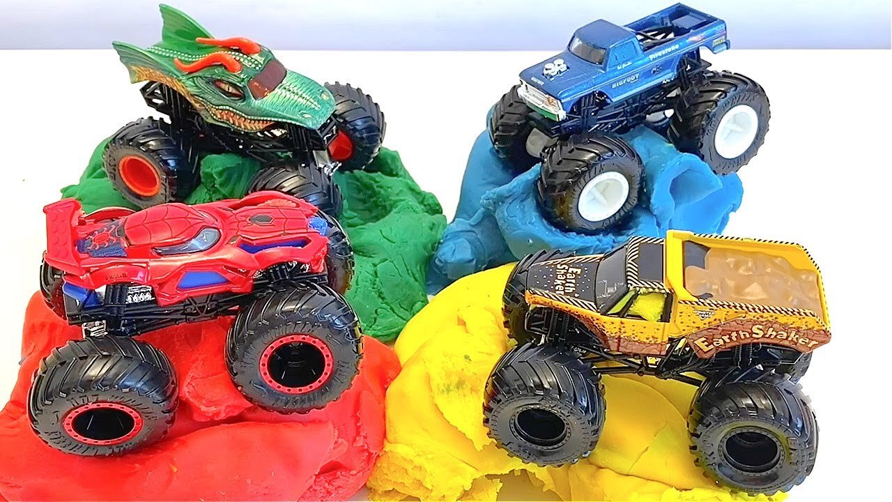 MONSTER JAM | SPIDER-MAN | SPIN MASTER | BIGFOOT | PLAY DOH PLUNGE | HOT WHEELS MONSTER TRUCKS