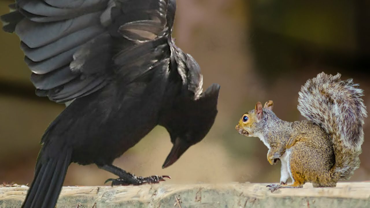 Crow Vs Squirrel Part 2