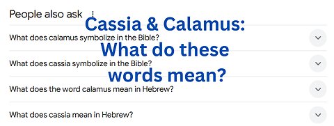 ‘Cassia and Calamus’ – Words of the Day | King James Bible Words Explained