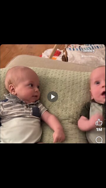 A new mom captured the adorable moment when her twins first discovered each other.
