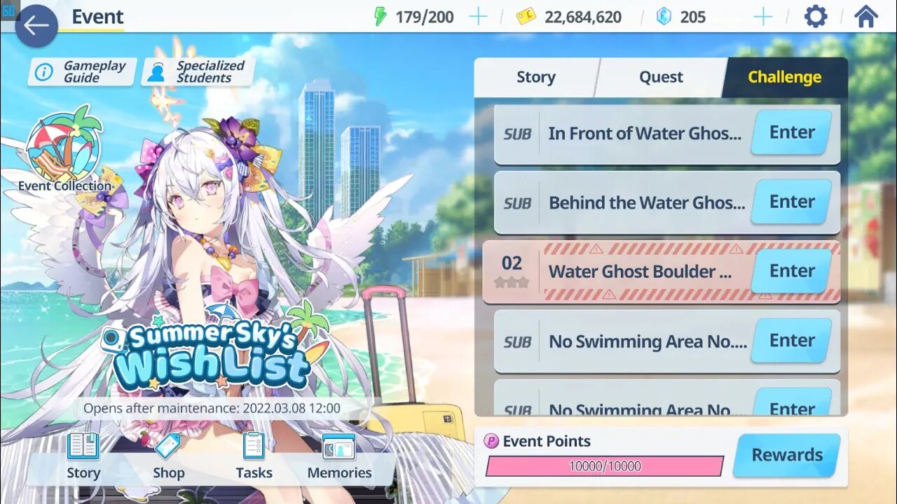 play challenge mode in summer season