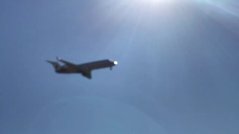 Just a plane landing at O'Hare International Airport