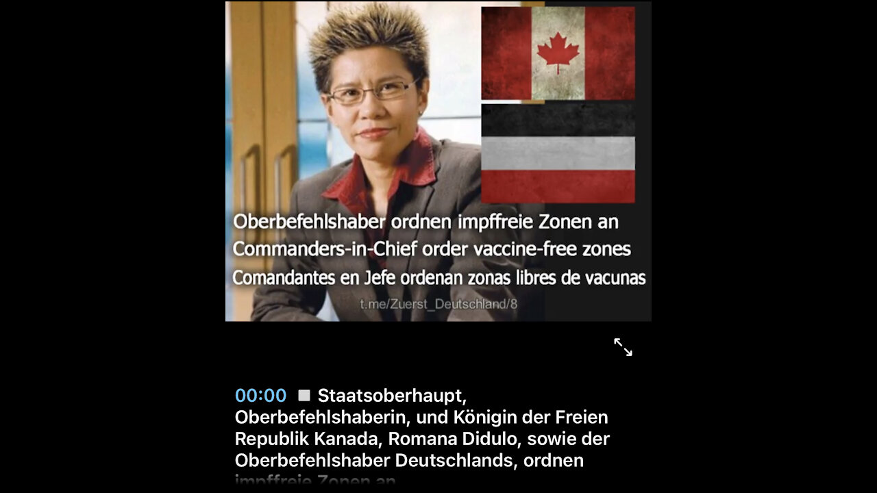 Romana Didulo, sowie der Oberbefehlshaber Deutschlands, ordnen impffreie Zonen an.