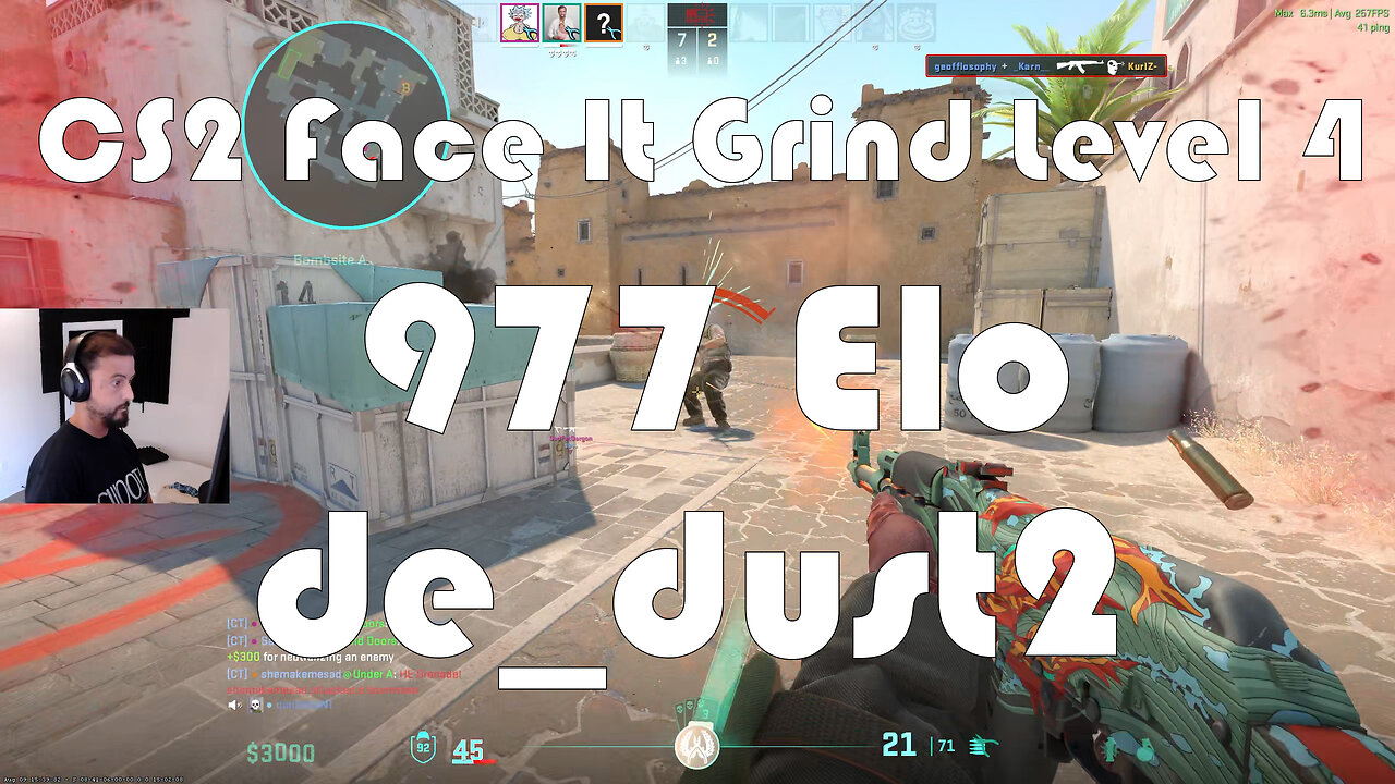 CS2 Face-It Grind - Face-It Level 4 - 977 Elo - de_dust2