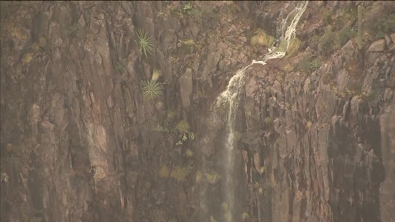 Waterfalls forming in Superstition Mountains