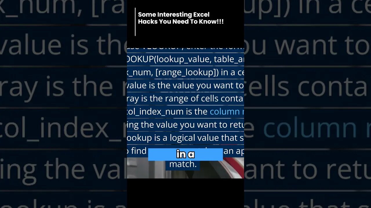 some interesting excel hacks you need to know!!! 1