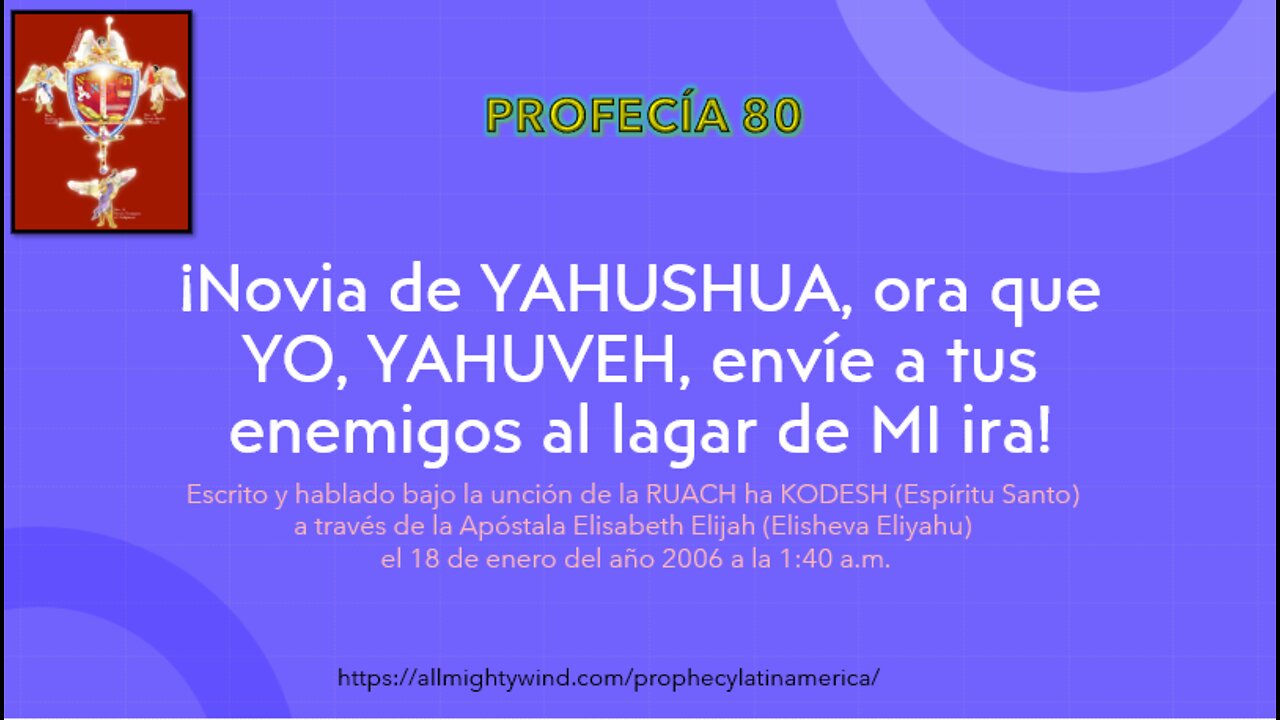 PROFECÍA 80 - ¡Novia de YAHUSHUA, ora