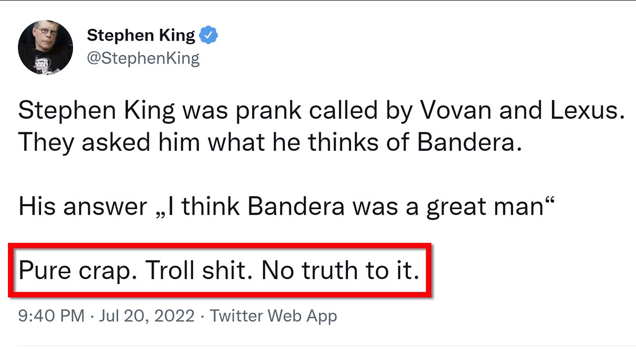 Stephen King´s "pants on fire"