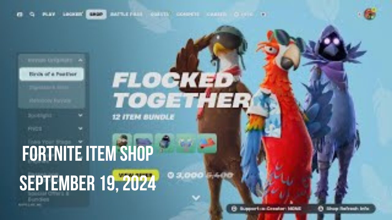 Fortnite Item Shop|September 19, 2024(*New* Flocked Together Bundle)