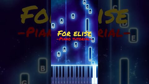 Beethoven - For Elise Piano Tutorial - Subscribe For More #shorts #pianotutorial #learnpiano