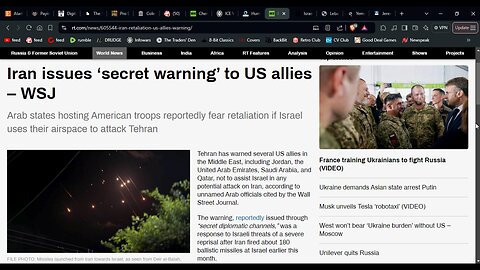 IRAN Responds to Israeli Threat & Issues Warning to its Allies