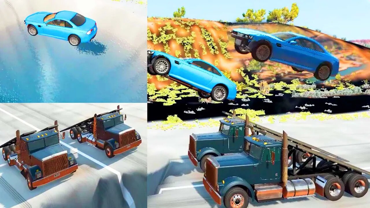 Cars Vs 1000 Potholes Car Defeated 100 Potholes Metal Ramp Truck Beamng.Drive Gaming Bulls elon musk