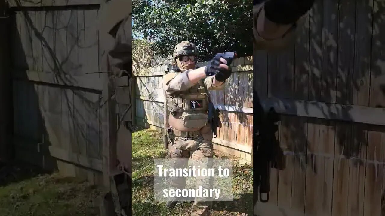 #SHORTS Transition to secondary. #airsoft #milsim