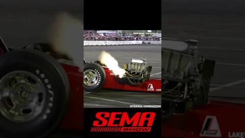 Nitromethane dragster slow-mo at SEMA