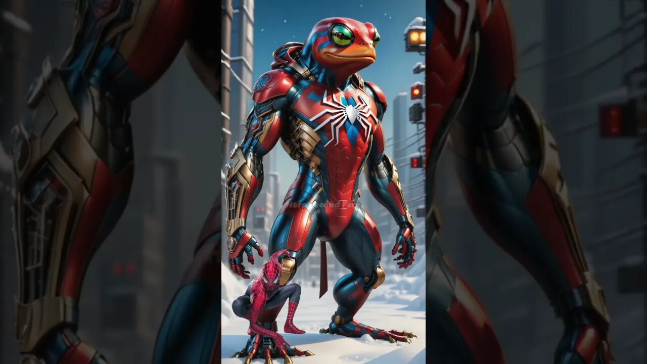 Superhero as a frog #avengers #marvel #ai #shorts #avengers