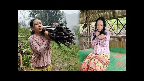 Lonely life alone in the deep forest is very difficult for a 17 year old girl Survival Alone