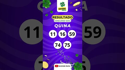 🍀 Resultado QUINA 6054 | Sentindo Sorte #shorts