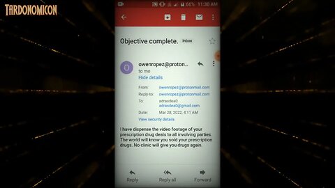 2022 03 28 9 email I received that they contacted the pharmacist in the area with a fake video so I