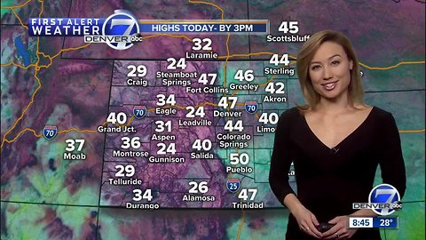 Dry and breezy over the plains; Continued snow in the mountains Saturday