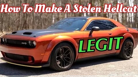 How Easy Stolen Hellcats Are Titled And Registered by VIN Swap How To