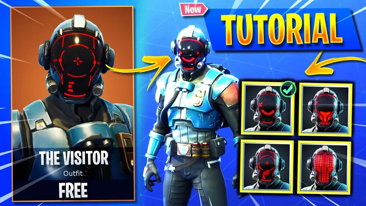 *NEW* How To Change THE VISITOR SKIN Head Display! Customize The Visitor BLOCKBUSTER Skin (Fortnite)