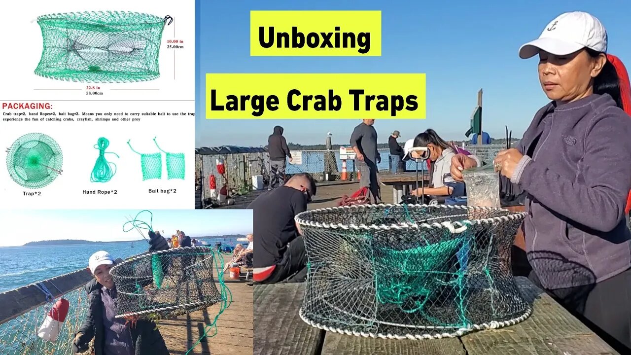 Unboxing 3 Entrances Large Crab Traps | Assembled and caught Crabs amazing!