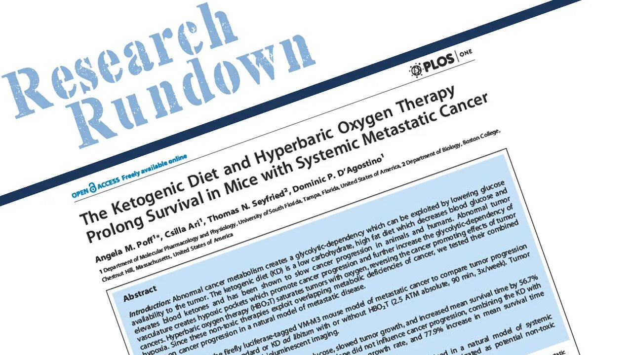 Research Rundown #16 - Ketogenic Diet & HBOT Prolong Survival in Mice w/ Systemic Metastatic Cancer