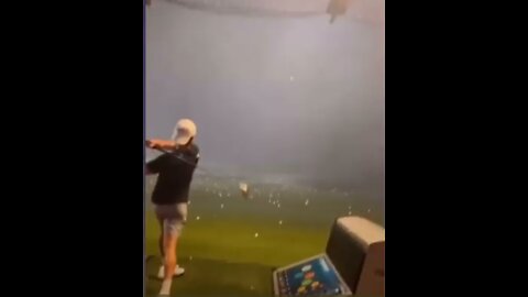 Whoe! Golf ball struck by lightening!