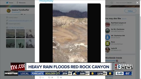 Red Rock Canyon swirling flood water