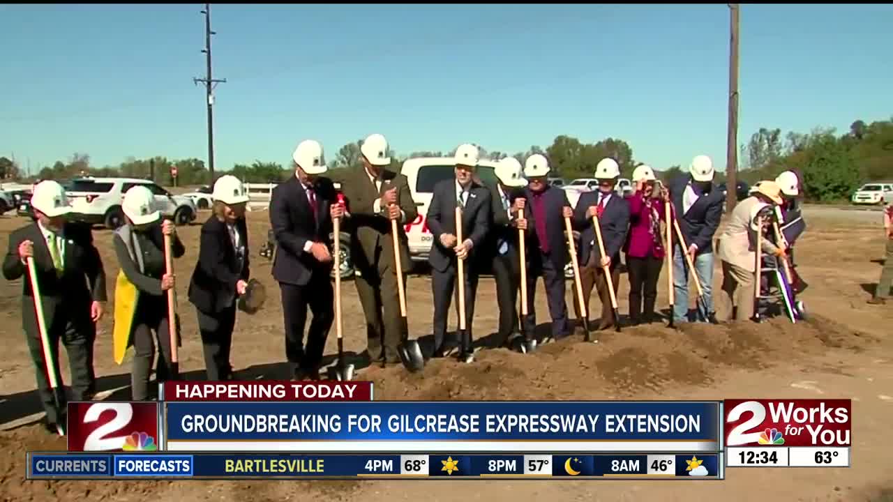 Governor Kevin Stitt and Mayor GT Bynum break ground of Gilcrease Expressway expansion