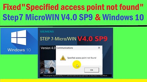 0135 - Fixed specified access point not found on step7 microwin v4.0 sp9 and windows 10 x64