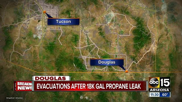 Evacuations underway in Douglas after propane leak