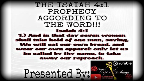 Isaiah 4:1 Prophecy Simplified