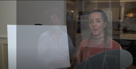 Jenna Marbles Following A Bob Ross Painting Tutorial