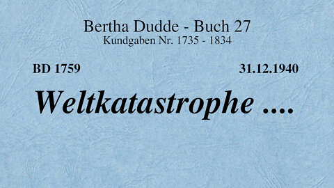 BD 1759 - WELTKATASTROPHE ....