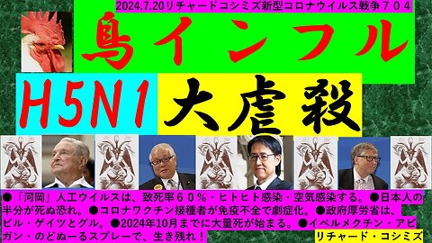 2024.7.20リチャードコシミズ新型コロナウイルス戦争７０４ 鳥インフル H5N1大虐殺