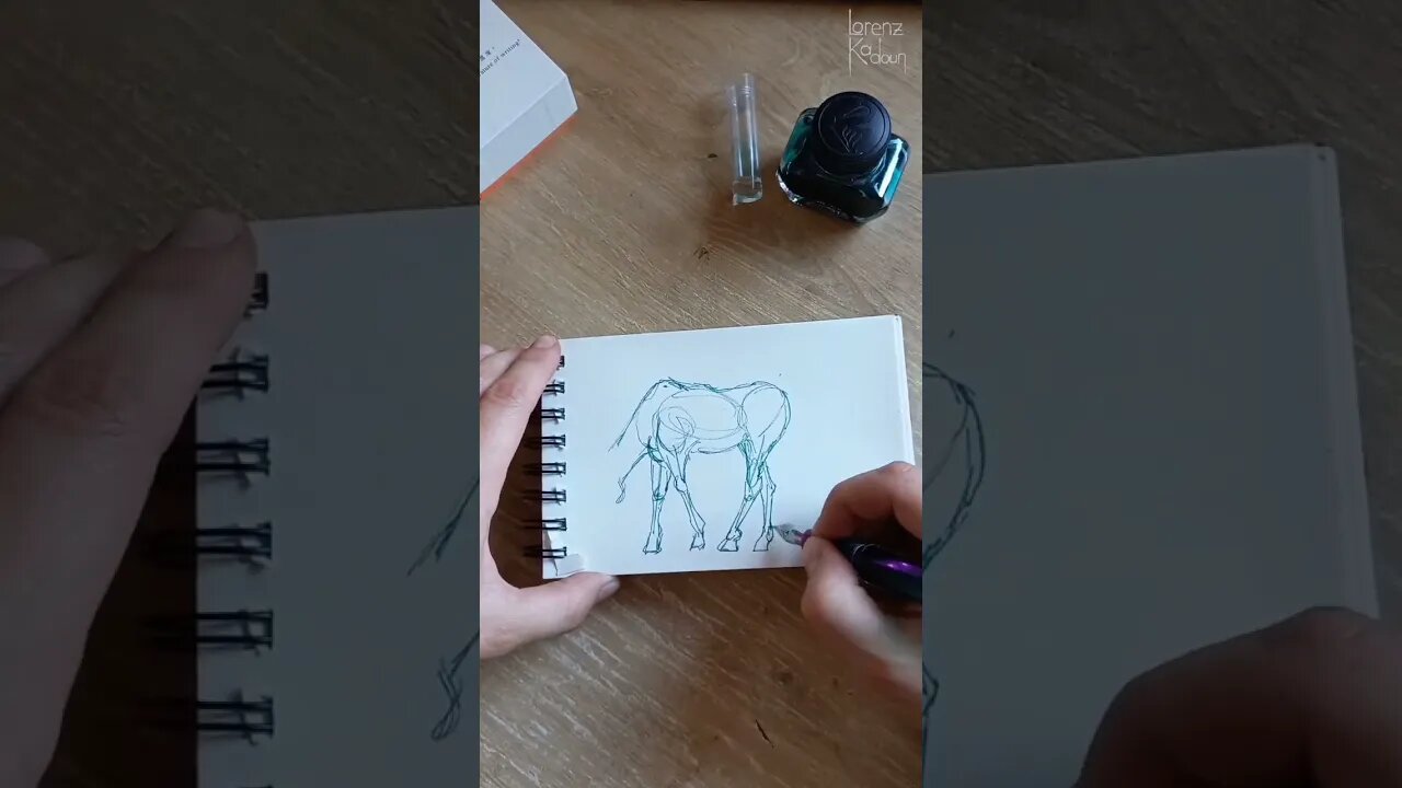 Quick Fountain Pen Sketch Session 🐴🖋 #drawingtutorial #fountainpen #sketching #animalsketch