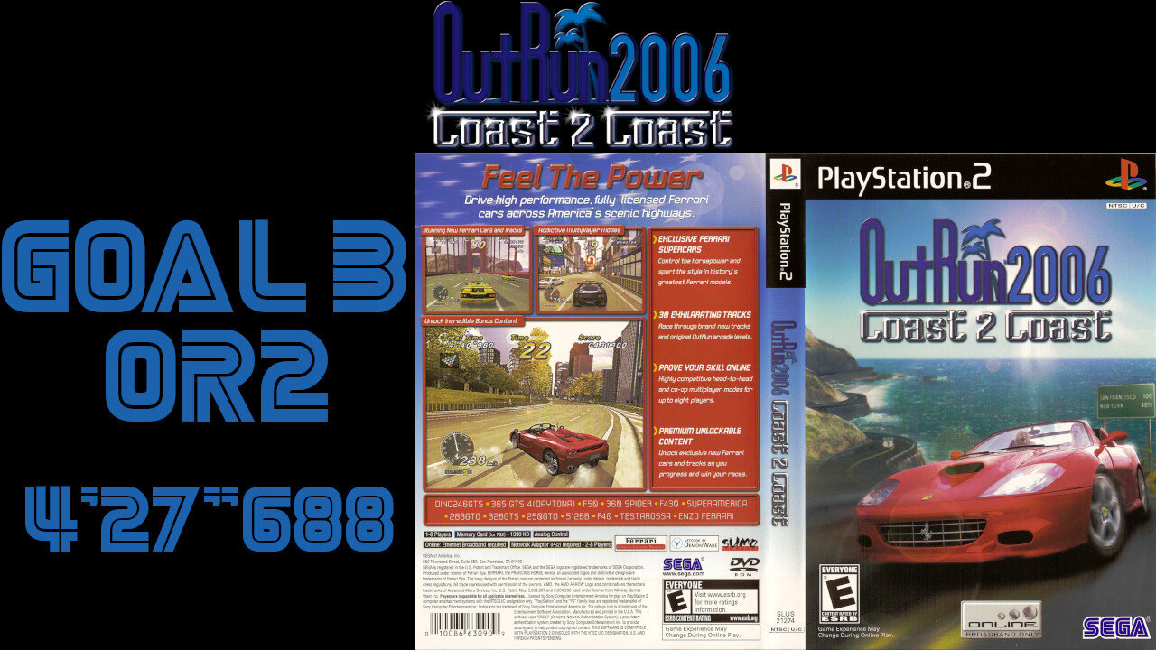 OutRun 2006: Coast 2 Coast [PS2] OR2 Goal B [4'27"688] 23rd place