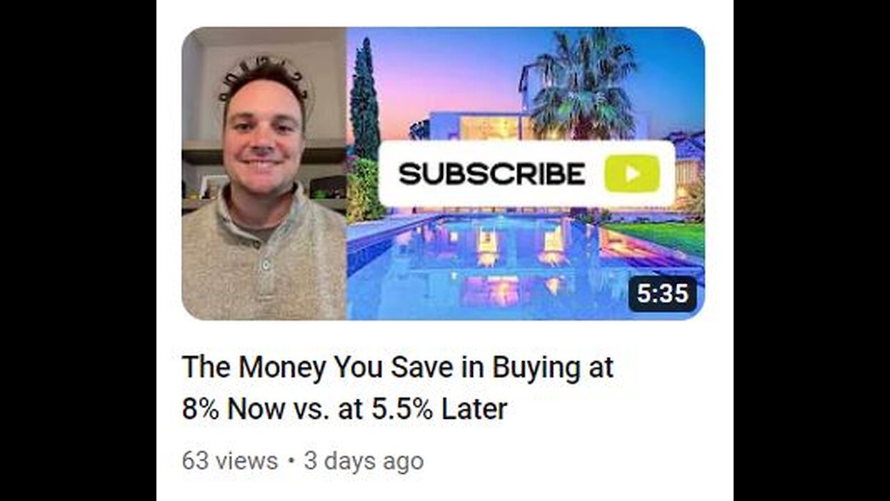 The Money You Save in Buying @ 8% Now vs. 5.5% Later