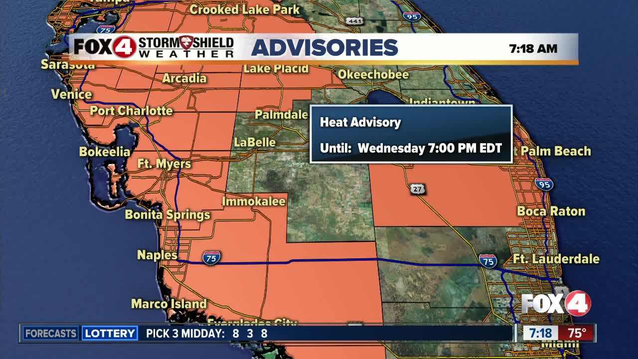 Heat Advisories issued in several Southwest Florida counties