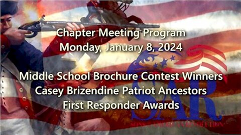 Fernando de Leyba Chapter Meeting Program - January 8, 2024