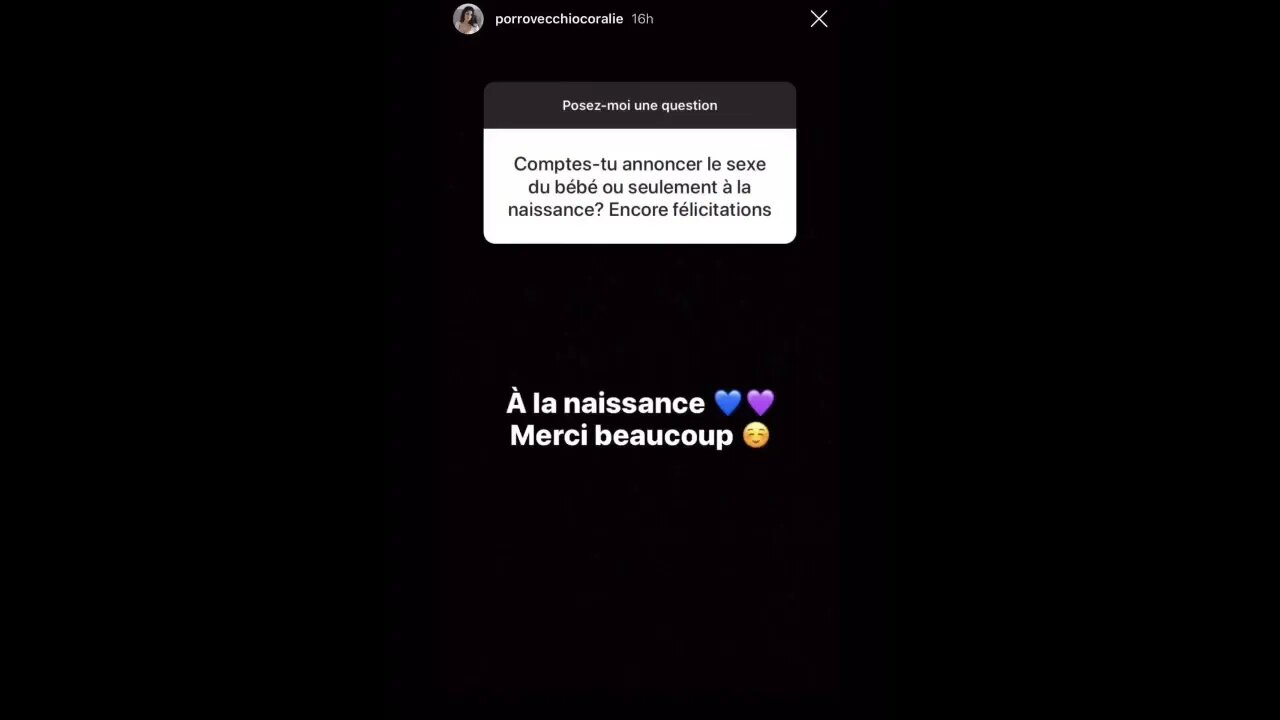Coralie Porrovecchio vient d'en dire plus sur le sexe de son bébé