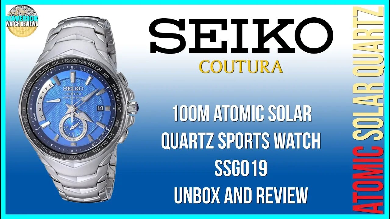 Crystal Blue Stunner! | Seiko Coutura 100m Atomic Solar Quartz Sports Watch SSG019 Unbox & Review